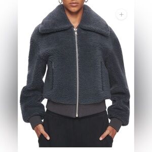 DSTLD Genuine Shearling Bomber Jacket, Size XS Retail $598.